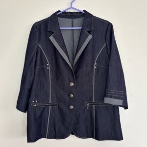🎉4/30$🎉 Vintage Denim Structured Blazer - Size 13